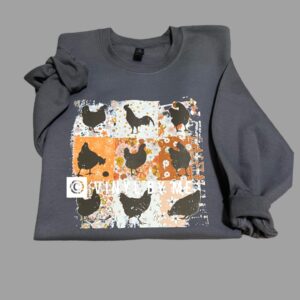 Gray retro chicken sweatshirt
