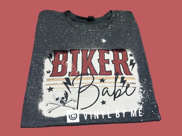 Gray biker babe tee