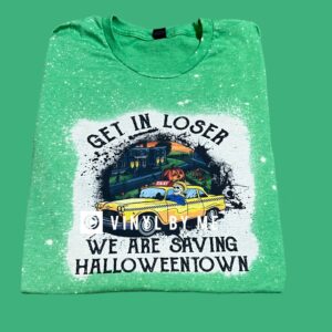 Green bleached get in loser tee