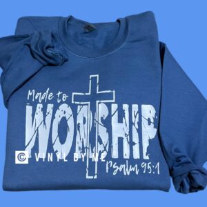 Blue indigo worship sweatshirt