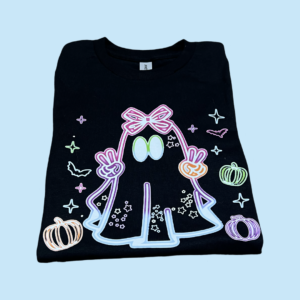 Neon girl peace ghost tee