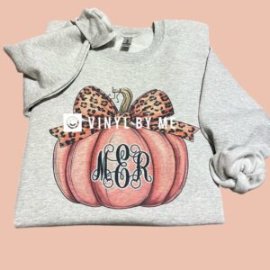 Pink leopard monogram sweatshirt