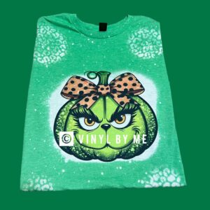 Green bleached leopard grinch tee