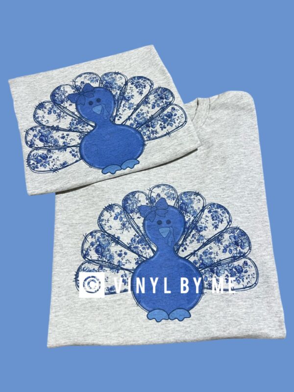Ash gray blue turkey tee