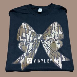 Black camo bow tee