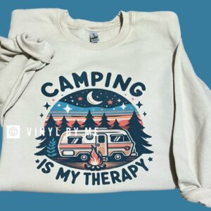 Tan camping is my therapy sweatshirt