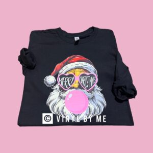 Black longsleeve Santa bubble tee