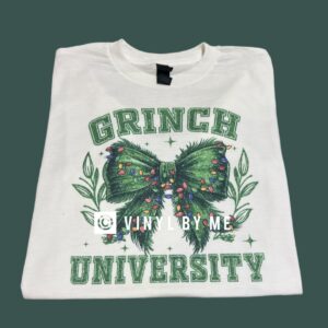 Grinch university white tee