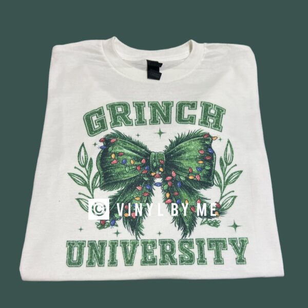 Grinch university white tee
