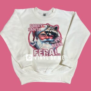 Youth sorry Santa white sweatshirt