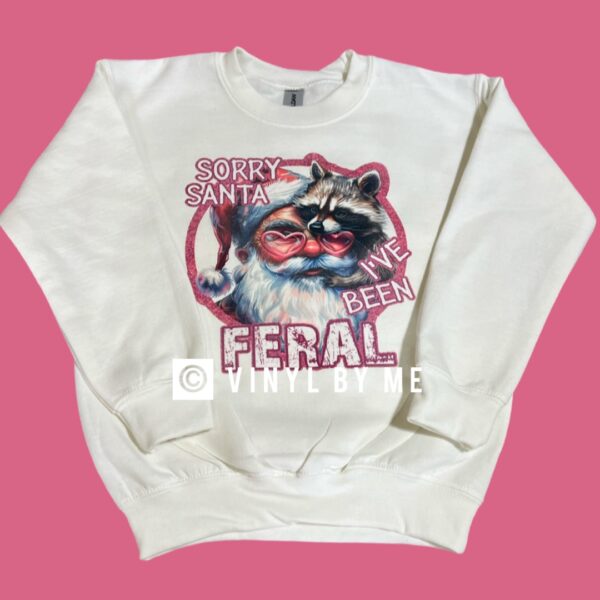 Youth sorry Santa white sweatshirt