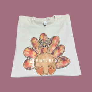 Watercolor bow turkey tee