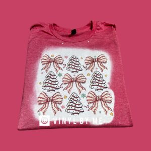 Christmas tree cake bow tee