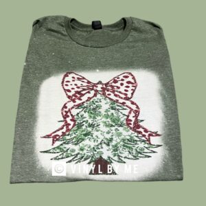 Green floral Christmas tree tee