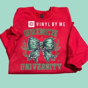 Red grinch university sweatshirt