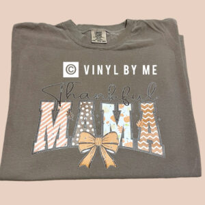 Brown comfort color Thankful Mama tee