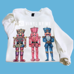 Glitter nutcracker white sweatshirt