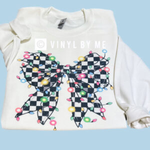 Christmas light bow sweatshirt
