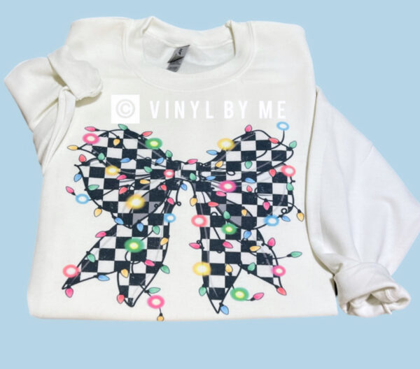 Christmas light bow sweatshirt