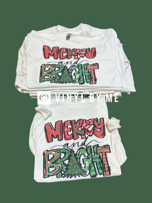 Merry and bright white longsleeve