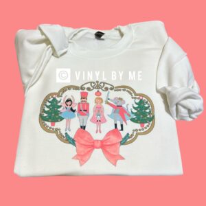 White nutcracker bow sweatshirt