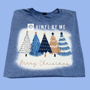 Blue and gold merry Christmas tee