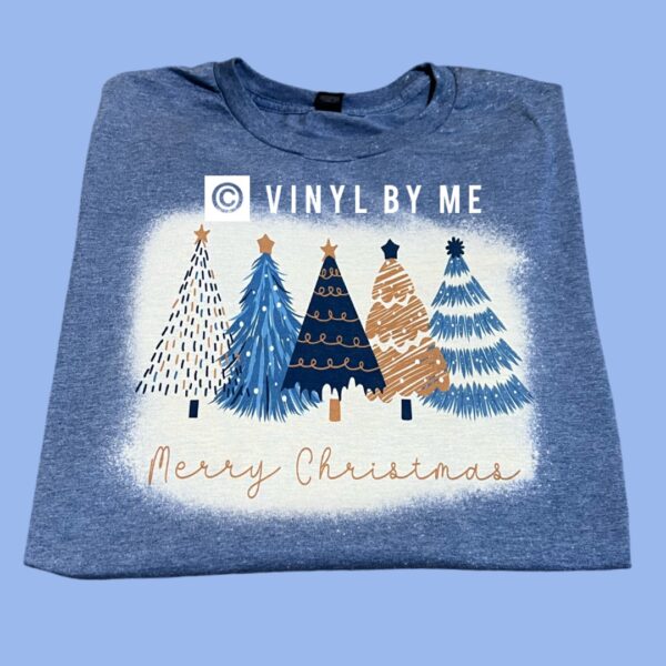 Blue and gold merry Christmas tee