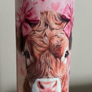 Pink highland cow 20oz