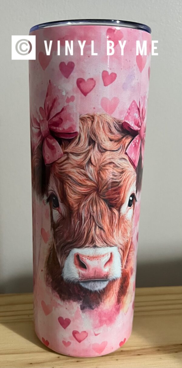 Pink highland cow 20oz