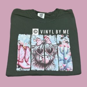 Green cow comfort color Valentine tee