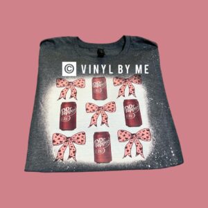 Bleached heart Dr.pepper bow tee