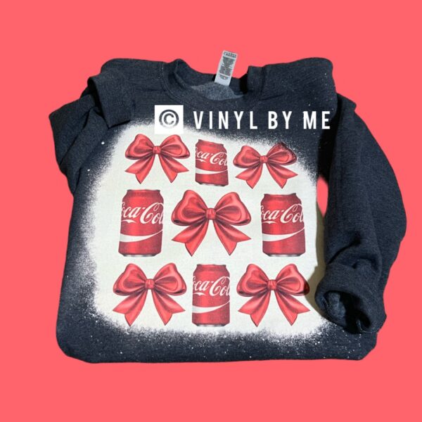 Gray bleached Coke bow sweatshirt