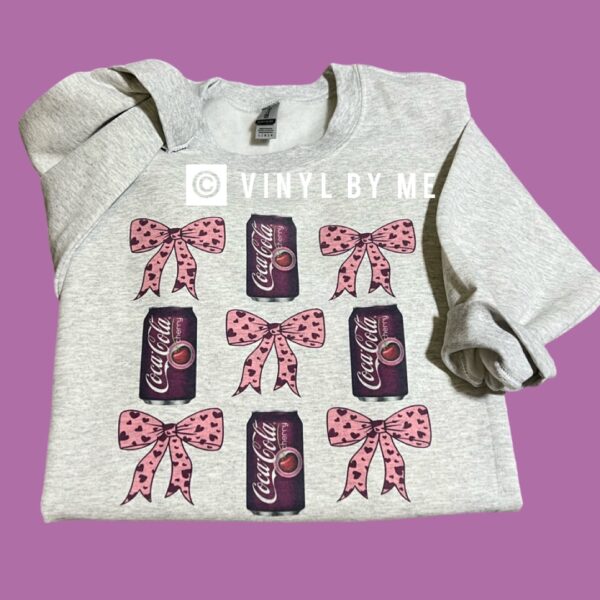 Cherry Coke bow ash sweatshirt