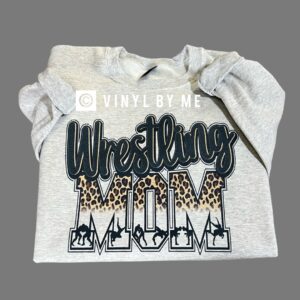 Wrestling mom ash gray sweatshirt