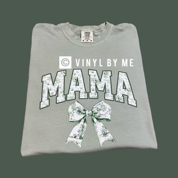 Green floral Mama comfort color tee