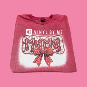 Red valentine mama bow tee