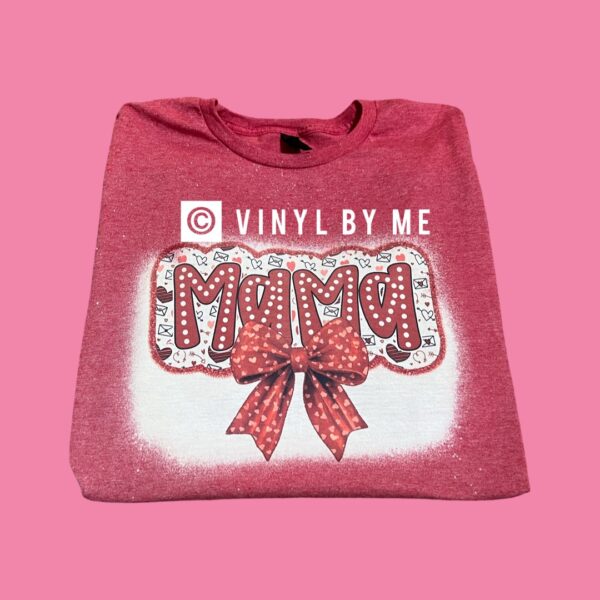 Red valentine mama bow tee