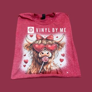 Red Valentine cow tee
