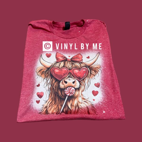 Red Valentine cow tee