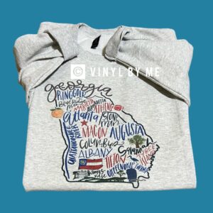 Ash gray Georgia map sweatshirt