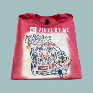 Red bleached Georgia map tee