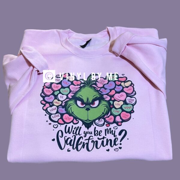 Pink will you be my valentine sweatshirt