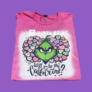 Pink bleached will you be my valentine tee