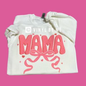 Valentine Mama bow white sweatshirt