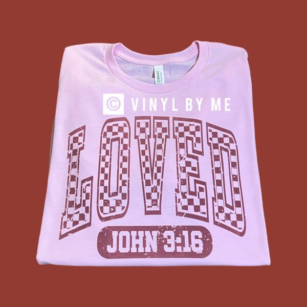 Pink Loved John 3:16 tee