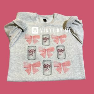 Diet Dr.pepper bow ash sweatshirt