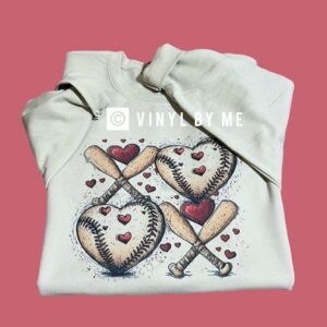 Tan baseball heart sweatshirt