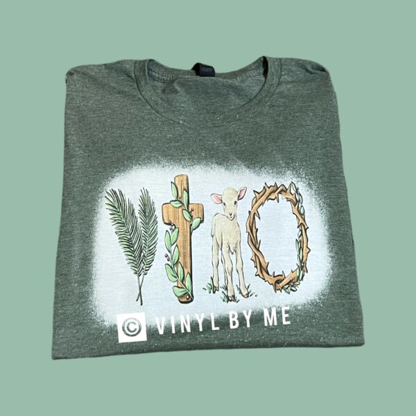 Green bleached lamb tee