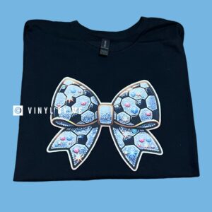Faux glitter soccer bow tee