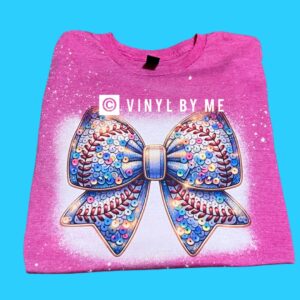 Pink bleached faux baseball tee